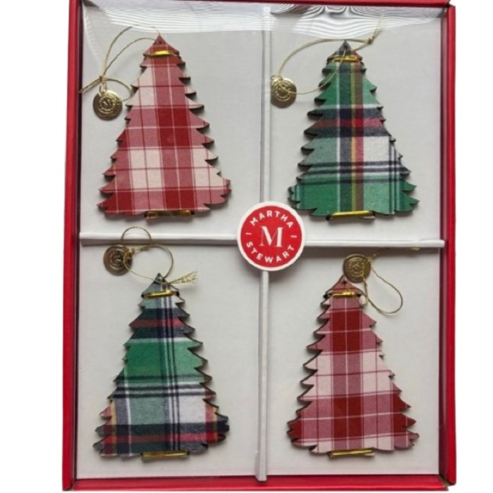 Martha Stewart Ornament Set NEW 4-Piece‎ Holiday Trees